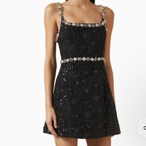 NWT Elliatt Adeline Mini Party Dress In Black | size L  $278